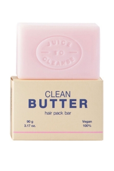 Seifenstück und Verpackung Juice to Cleanse | Clean Butter Hair Pack Bar
