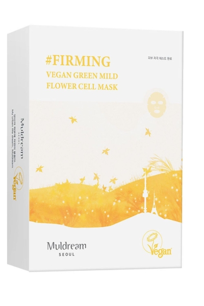 Packung mit Muldream | Vegan Green Mild Flower Cell Mask |