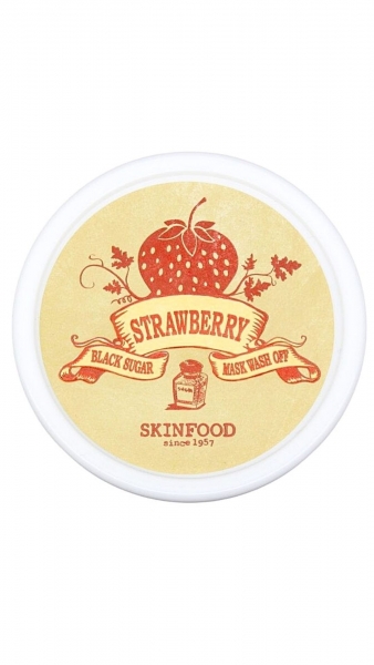 koreanische Kosmetik von Skinfood: Strawberry Black Sugar Mask Wash Off - Peelingmaske